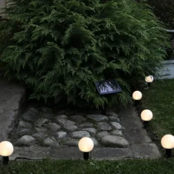 LED-solcellelyskæde combo, 6 lyskilder, IP44, plast