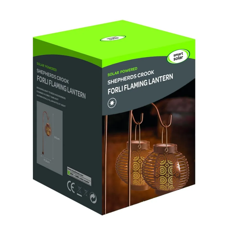 LED-solspyd Forli, flammeeffekt, 2 stk. sæt, 93 cm, IP44