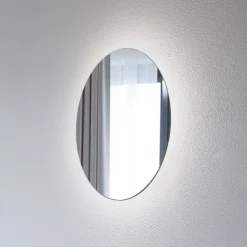 LED-spejl Ring L, Ø 39 cm, glas, varmhvid