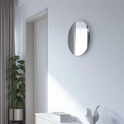 LED-spejl Ring L, Ø 39 cm, glas, varmhvid