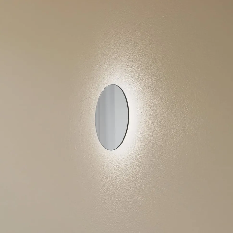 LED-spejl Ring S, Ø 19 cm, glas, varmhvid