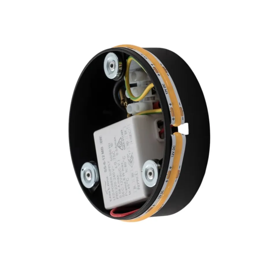 LED-spejl Ring S, Ø 19 cm, glas, varmhvid