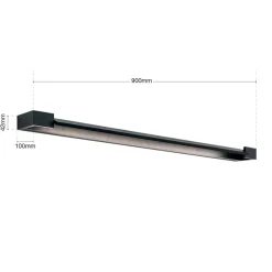 LED-spejlbelysning Marilyn i sort, bredde 90 cm
