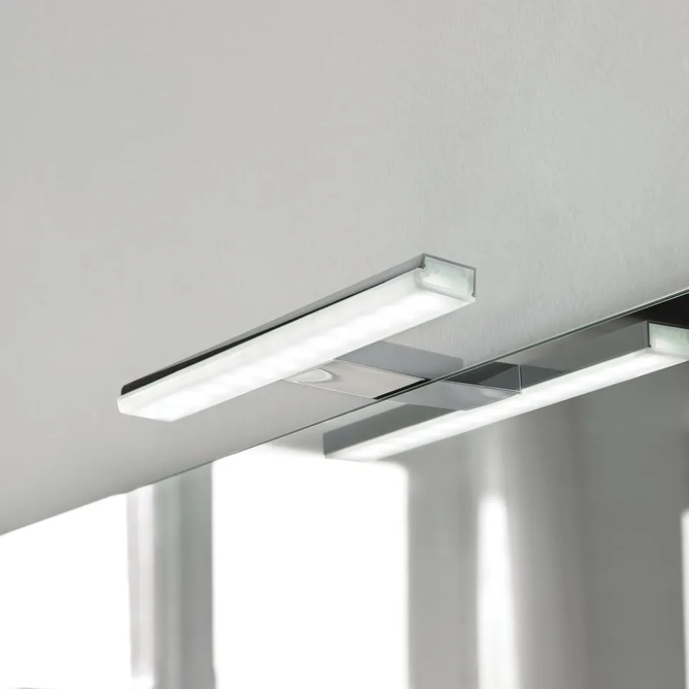 LED-spejlbelysning Pandora, krom, bredde 30,8 cm