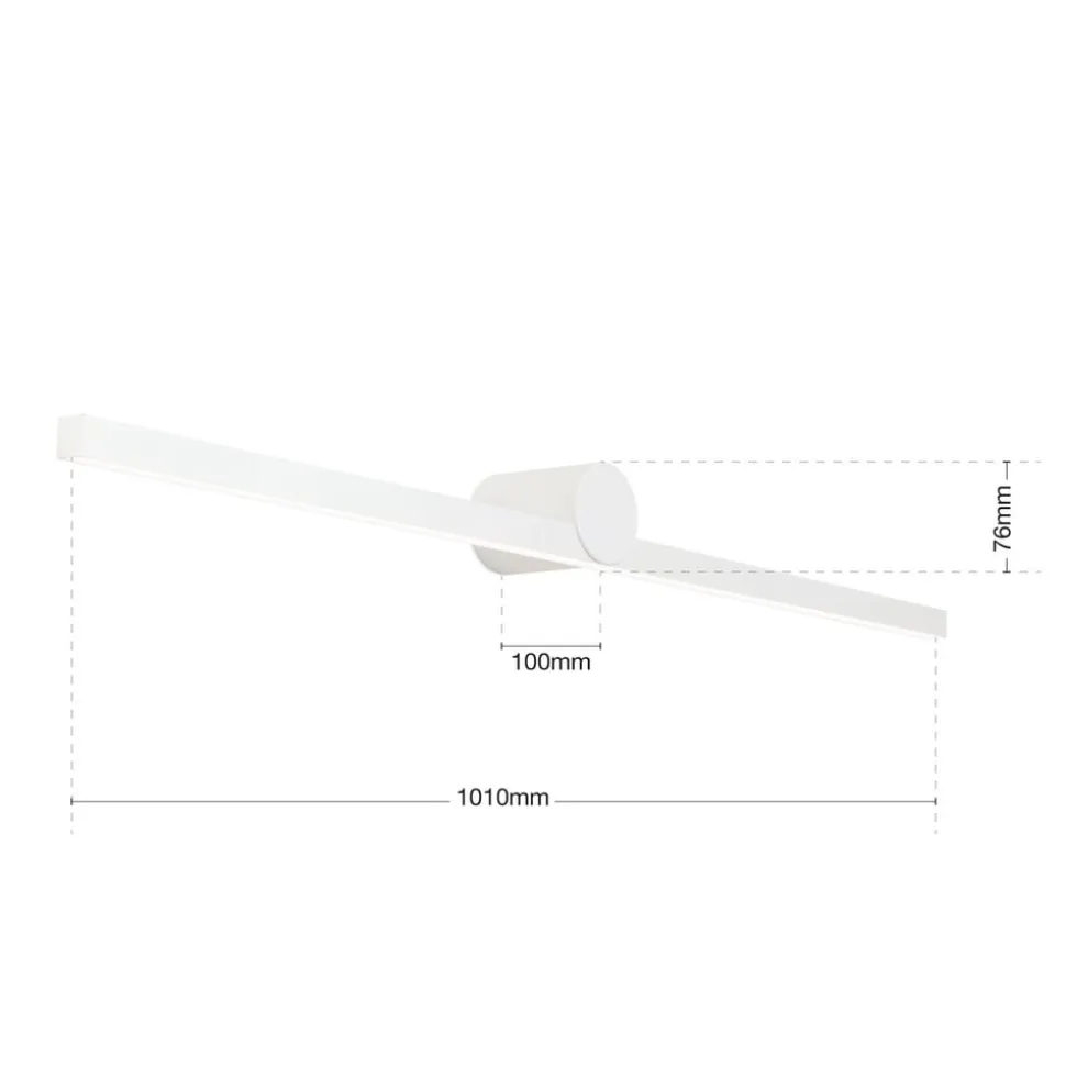LED-spejlbelysning Skønhedsbredde 101 cm, hvid