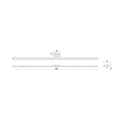 LED-spejlbelysning Triga IP44, krom, 80 cm, 3.000K