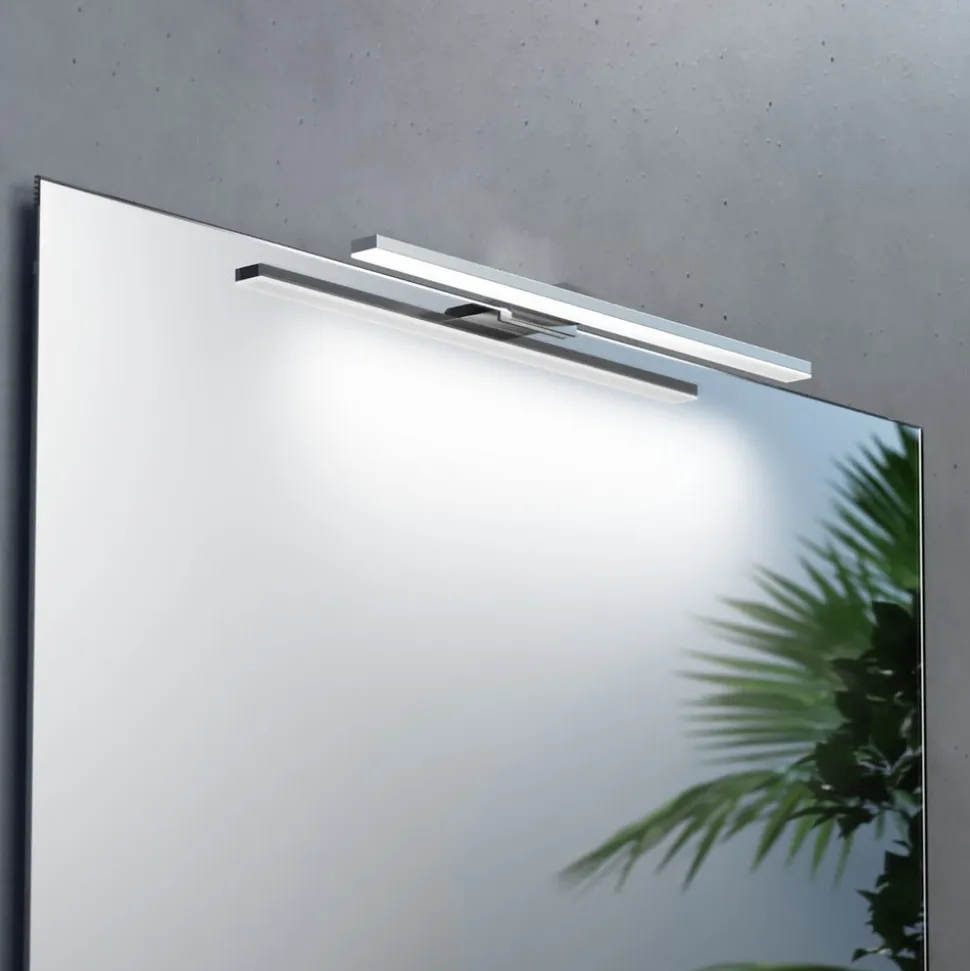 LED-spejlbelysning Triga IP44, krom, 40 cm, 3.000K