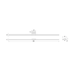 LED-spejlbelysning Triga IP44 sort 80 cm, 4.000K