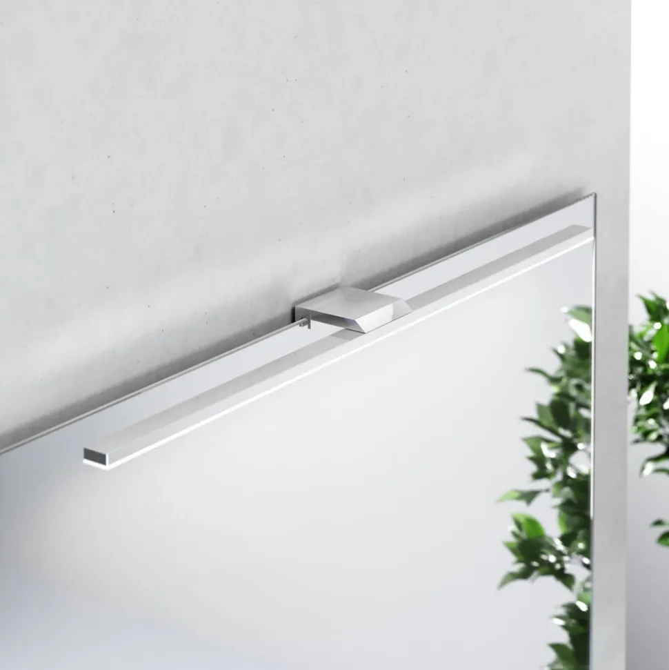 LED-spejlbelysning Triga IP44, krom, 60 cm, 3.000K