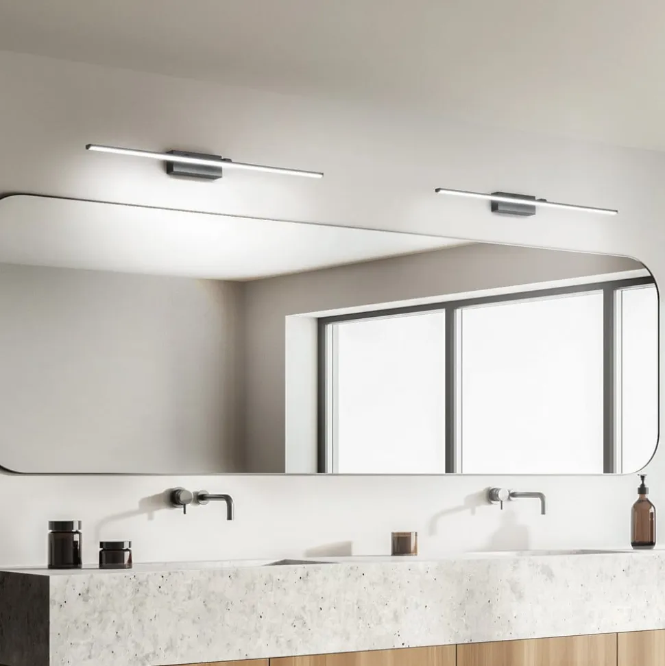 LED-spejllampe Nala, forkromet, bredde 110 cm, metal