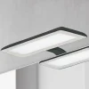 LED-spejllampe Nikita, sort/stålgrå