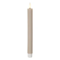 LED-stage Flamme Stripe, beige, 25 cm voksbatteri sæt med 2 stk