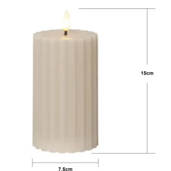 LED-strip beige 15 cm ægte voks batteridrevet