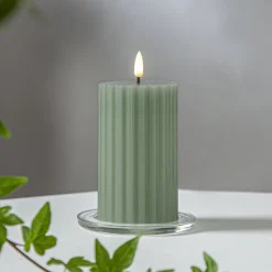 LED-strip grøn 15 cm ægte voks batteridrevet