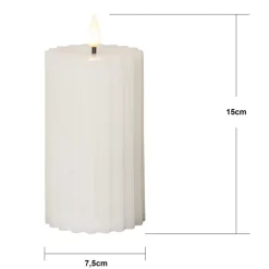 LED-strip hvid 15 cm ægte voks batteridrevet