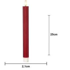 LED-strip, rød, 25 cm, voks, batteri sæt med 2 stk