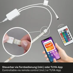 LED-stripe med RGB, WiFi, 500 cm m. fjernbetjening