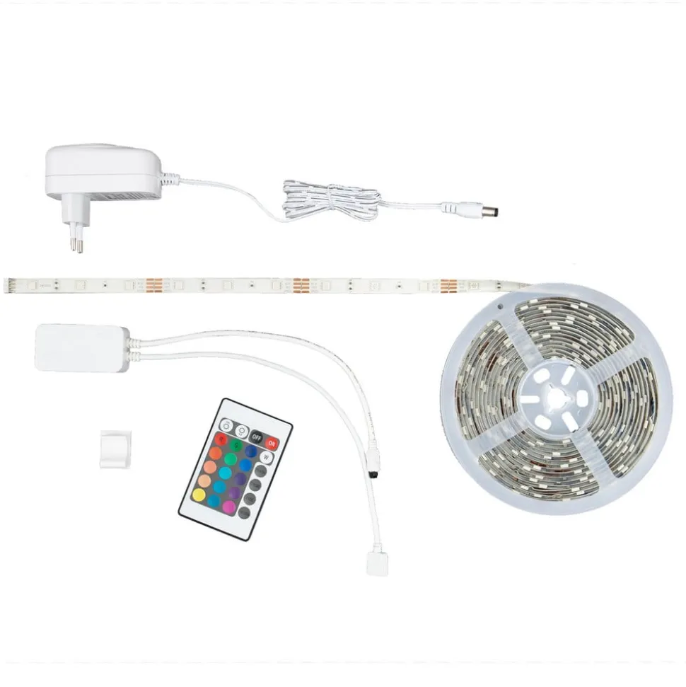 LED-stripe med RGB, WiFi, 500 cm m. fjernbetjening