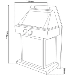 LED-udendørs væglampe Mira, sensor, sort, 2 stk. IP44