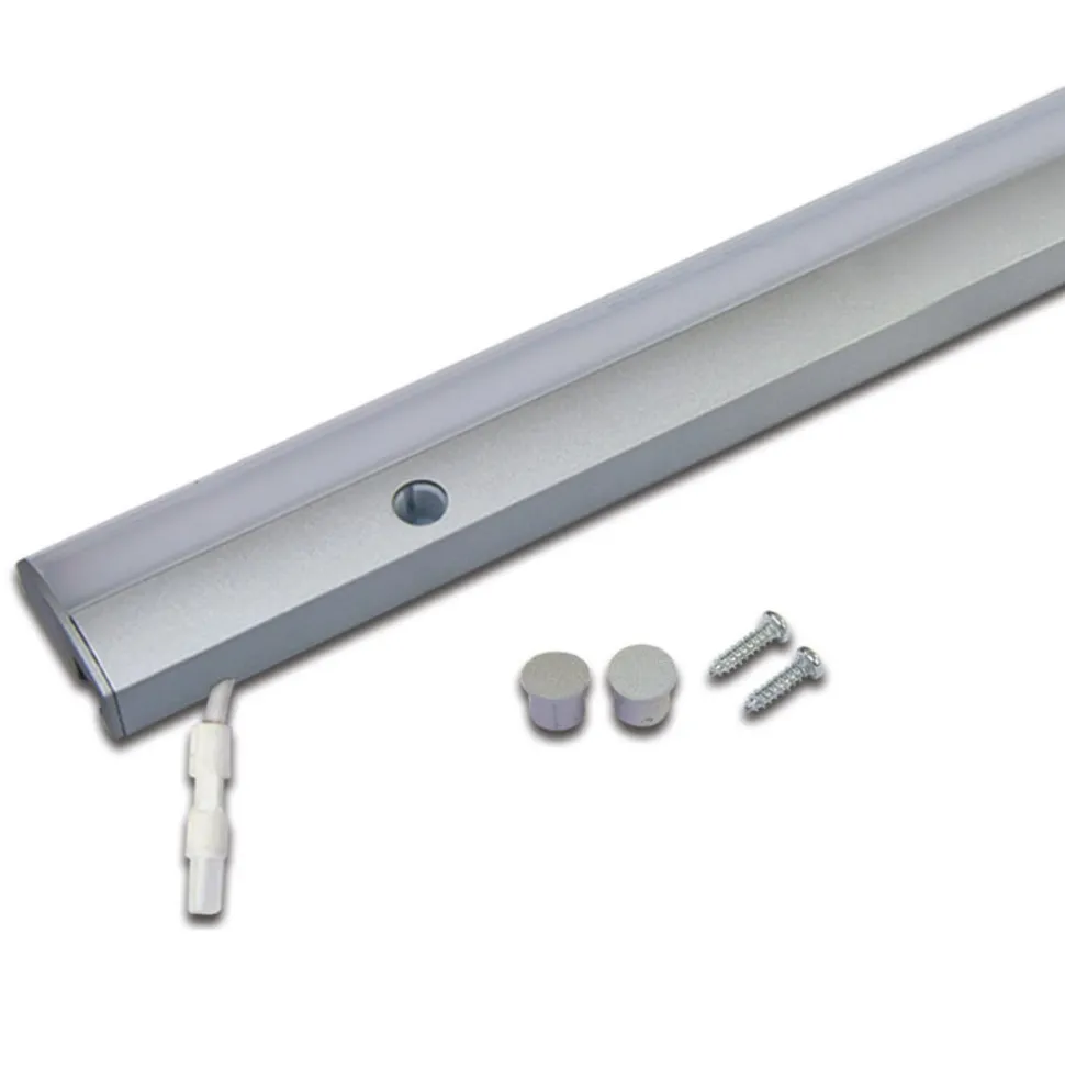 LED-underskabsbelysning ModuLite F, aluminium, 90 cm, 3.000 K, aluminium