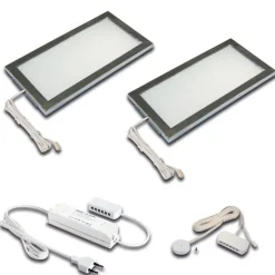 LED-underskabsbelysning Sky Dæmper 2 stk. 4.000K stål