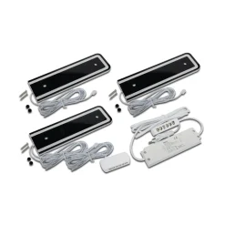 LED-underskabsbelysning U-Pad F, sæt med 3 stk. 4.000K sort Sensor