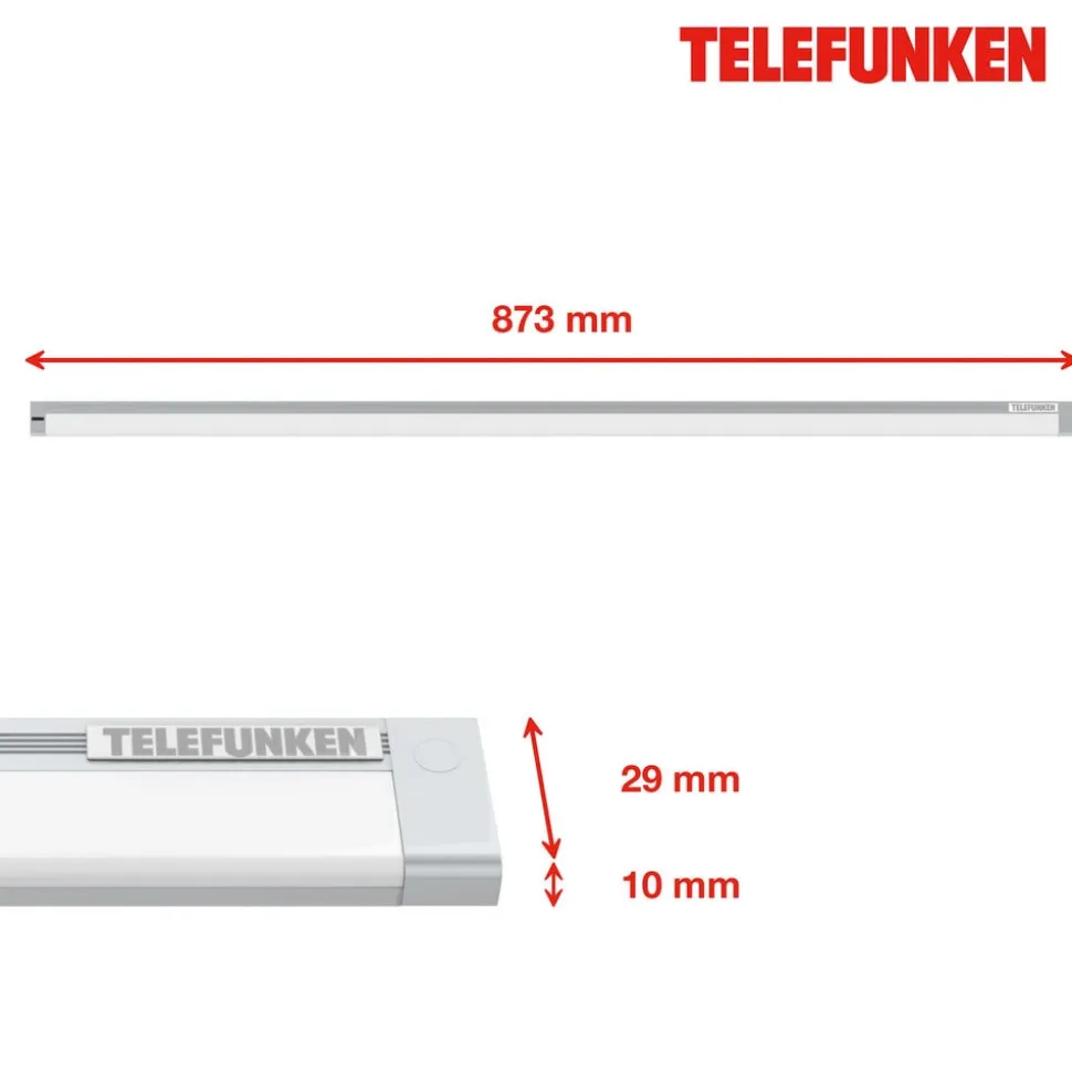LED-underskabslampe Zeus, længde 87 cm