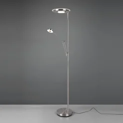 LED-uplight Barrie med læselampe, nikkel mat