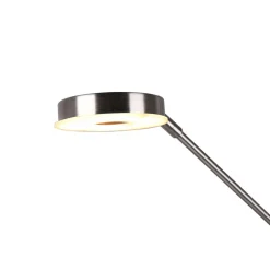 LED-uplight Barrie med læselampe, nikkel mat