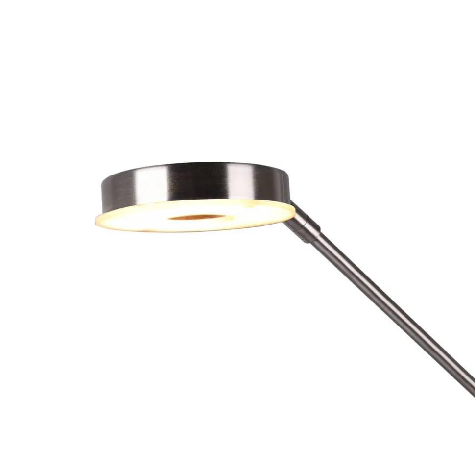 LED-uplight Barrie med læselampe, nikkel mat
