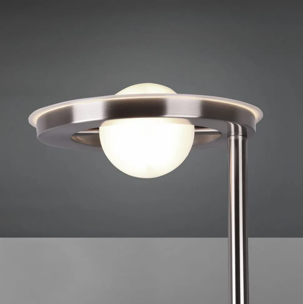 LED-uplight Barrie med læselampe, nikkel mat