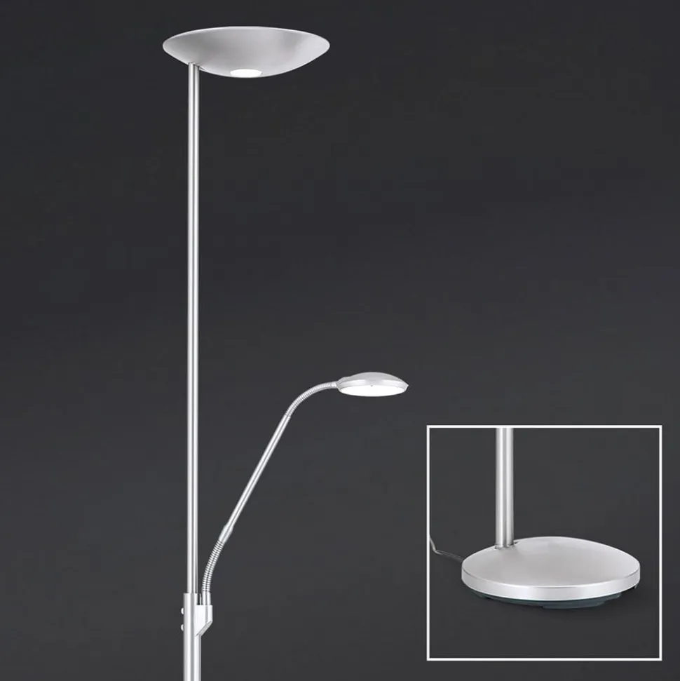 LED-uplight Cobra med læselampe i nikkel