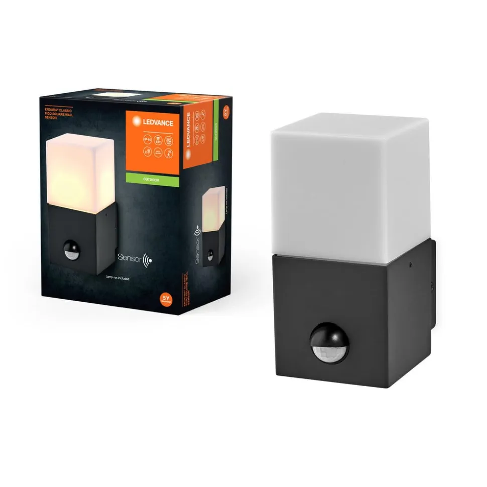LEDVANCE Endura Classic Figo Square udendørs væglampe, sensor