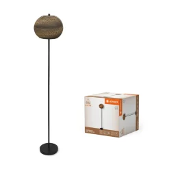LEDVANCE gulvlampe Ball højde 116 cm, brun, bølgepap, E27