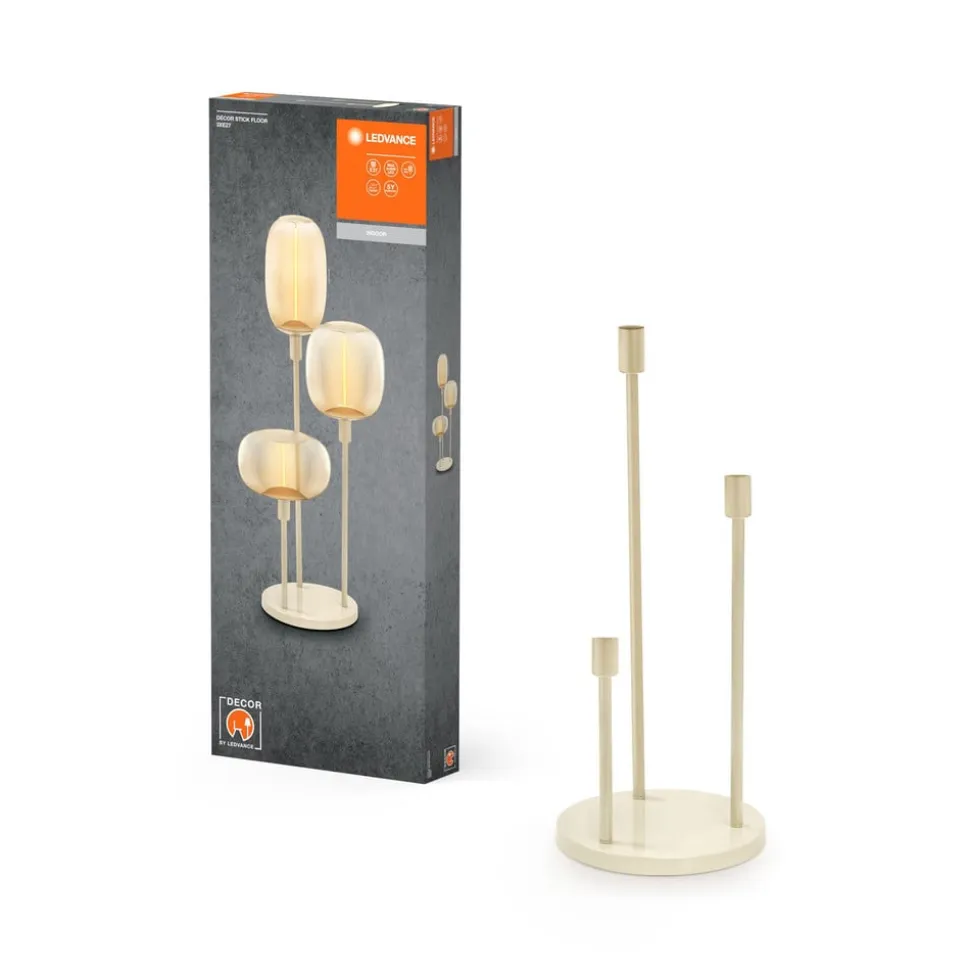 LEDVANCE gulvlampe Decor Stick 3-lys. Højde 78 cm, beige