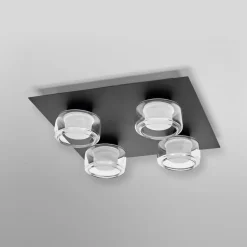 LEDVANCE LED-loftlampe Orbis Flame, sort, 4 lyskilder, IP44