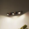 LEDVANCE LED-loftspot Pluto, stål, træ, 3-lys, sort