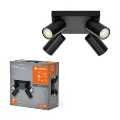 LEDVANCE LED-spot Octagon dæmpbar, 4-lys firkantet sort