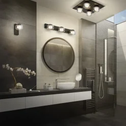 LEDVANCE LED-væglampe Orbis Flame, 1 lyskilde, sort, IP44