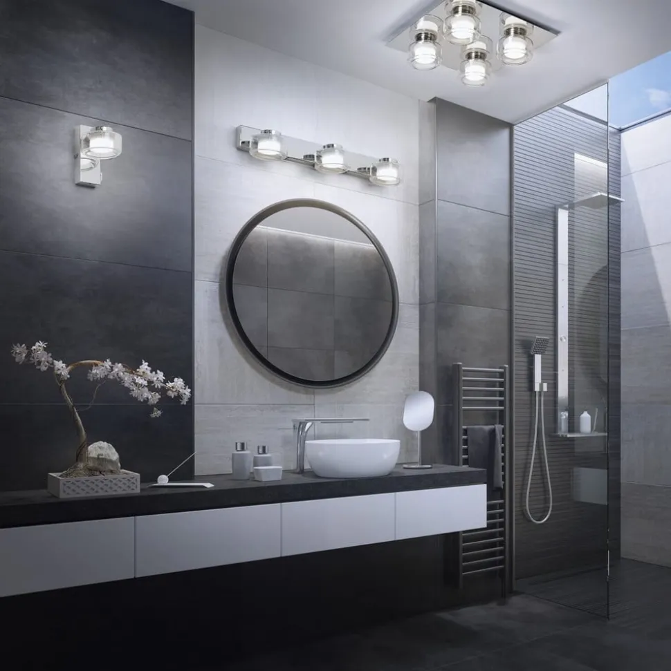 LEDVANCE LED-væglampe Orbis Flame, 3 lyskilder, krom, IP44