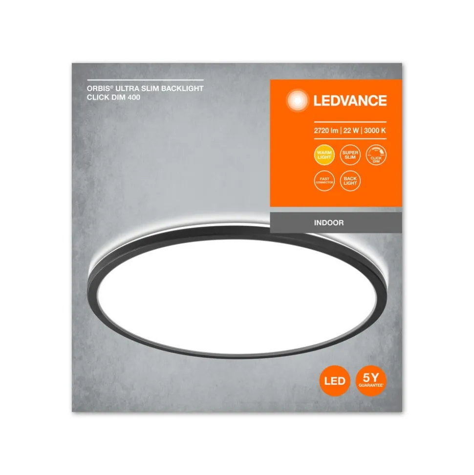 LEDVANCE Orbis Ultra Slim, sort, Ø 40 cm