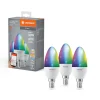 LEDVANCE SMART+ LED, stearinlys, E14, 4,9 W, CCT, RGB, WiFi, 3 enheder