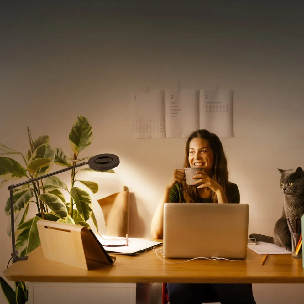 LEDVANCE SUN@Home Panan Desk Disc, klemme, sort