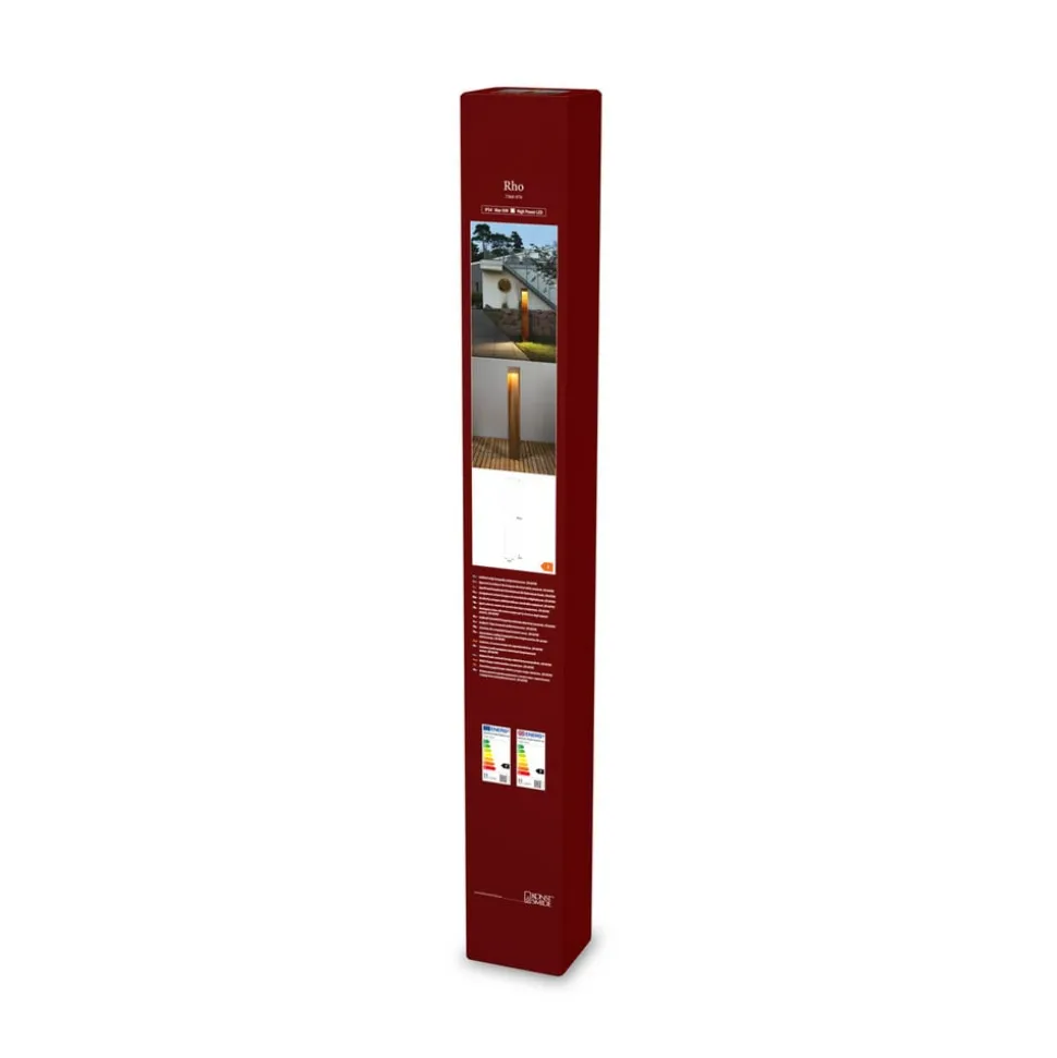 LED-vejlampe Rho, rustfarvet, højde 100 cm, metal, IP54