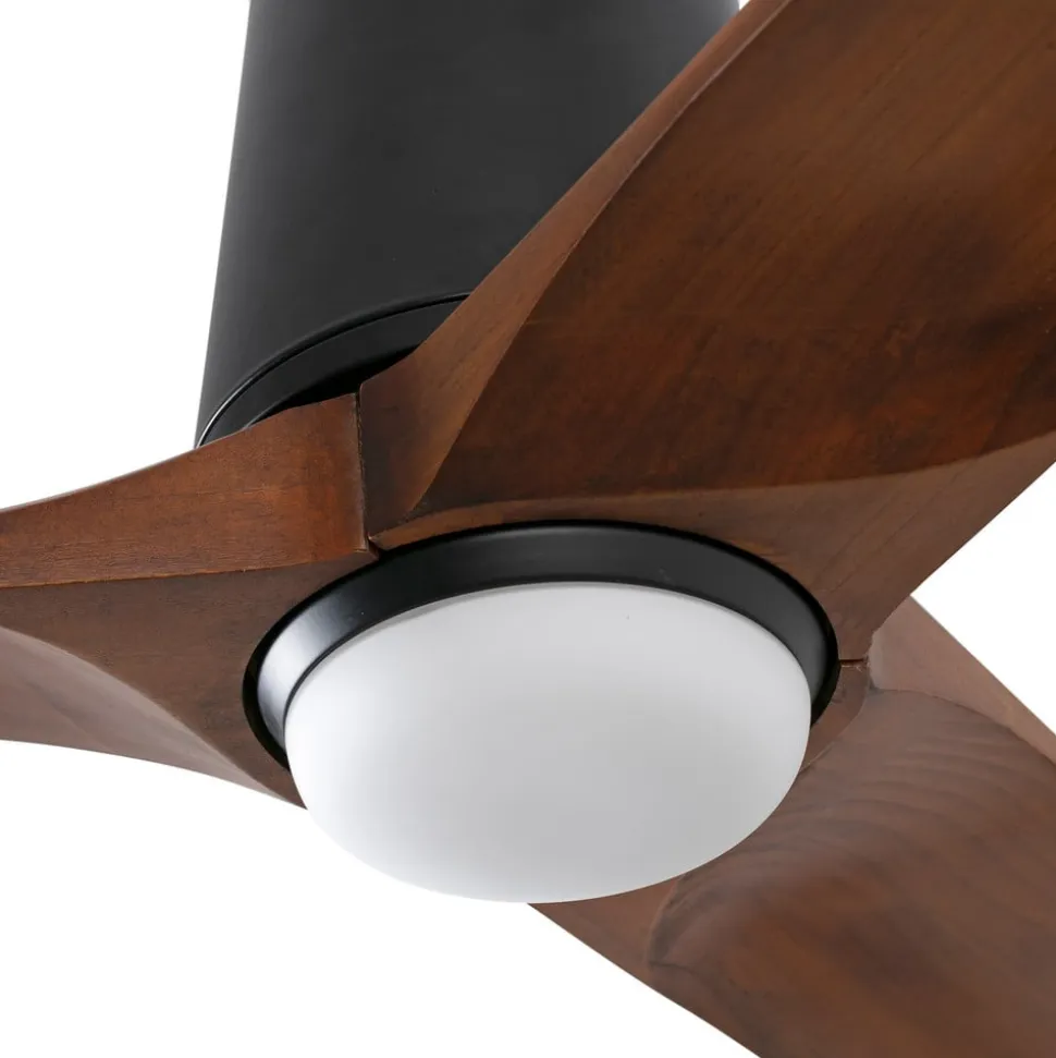 LED-ventilator Heywood L, sort/træfarvet, DC, støjsvag, CCT