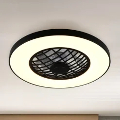 LED-ventilator Linköping lydløs CCT RGB fjernbetjening højttaler