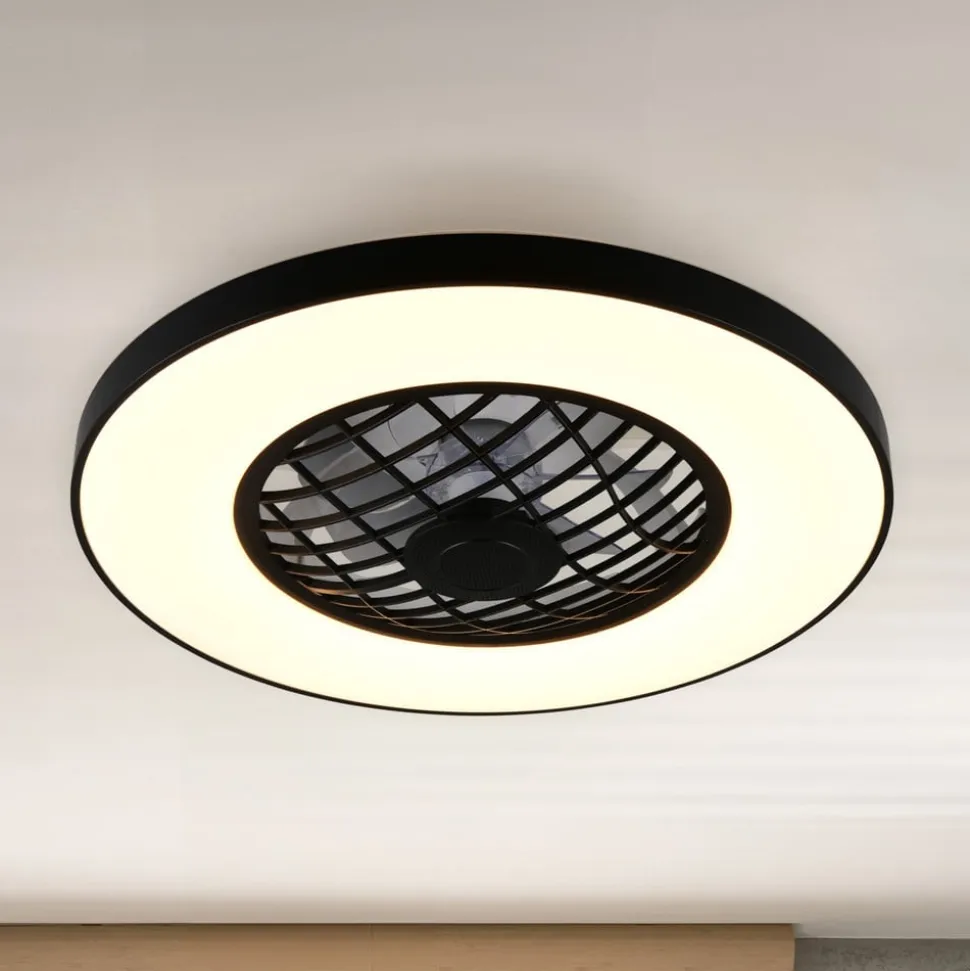 LED-ventilator Linköping lydløs CCT RGB fjernbetjening højttaler