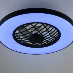 LED-ventilator Linköping lydløs CCT RGB fjernbetjening højttaler