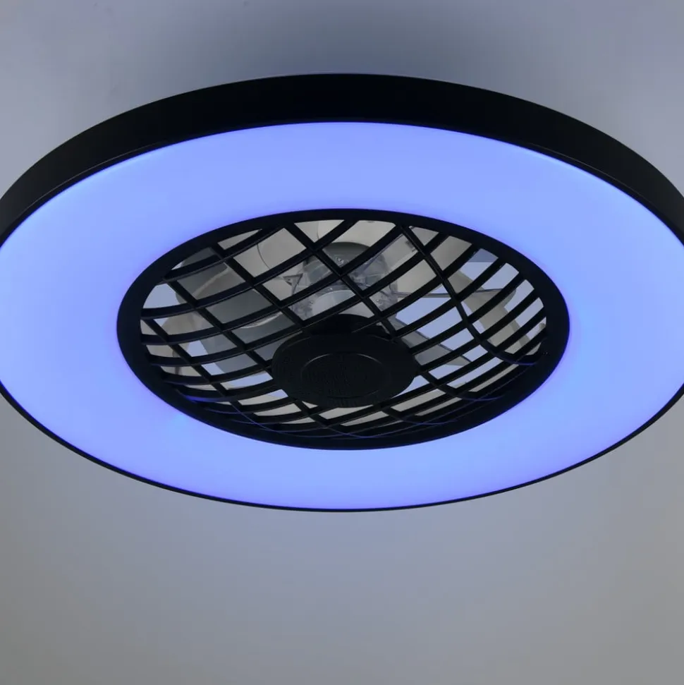 LED-ventilator Linköping lydløs CCT RGB fjernbetjening højttaler