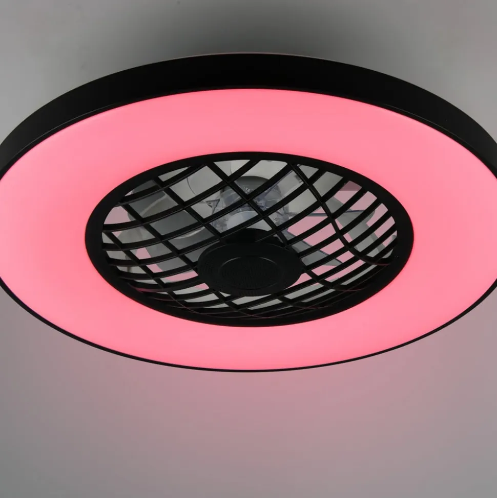 LED-ventilator Linköping lydløs CCT RGB fjernbetjening højttaler